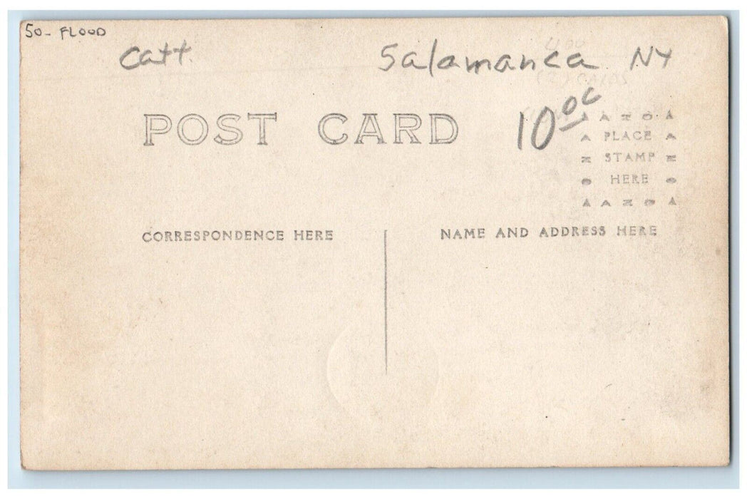 c1910's Flood At Salamanca New York NY, Cattaraugus RPPC Photo Antique Postcard