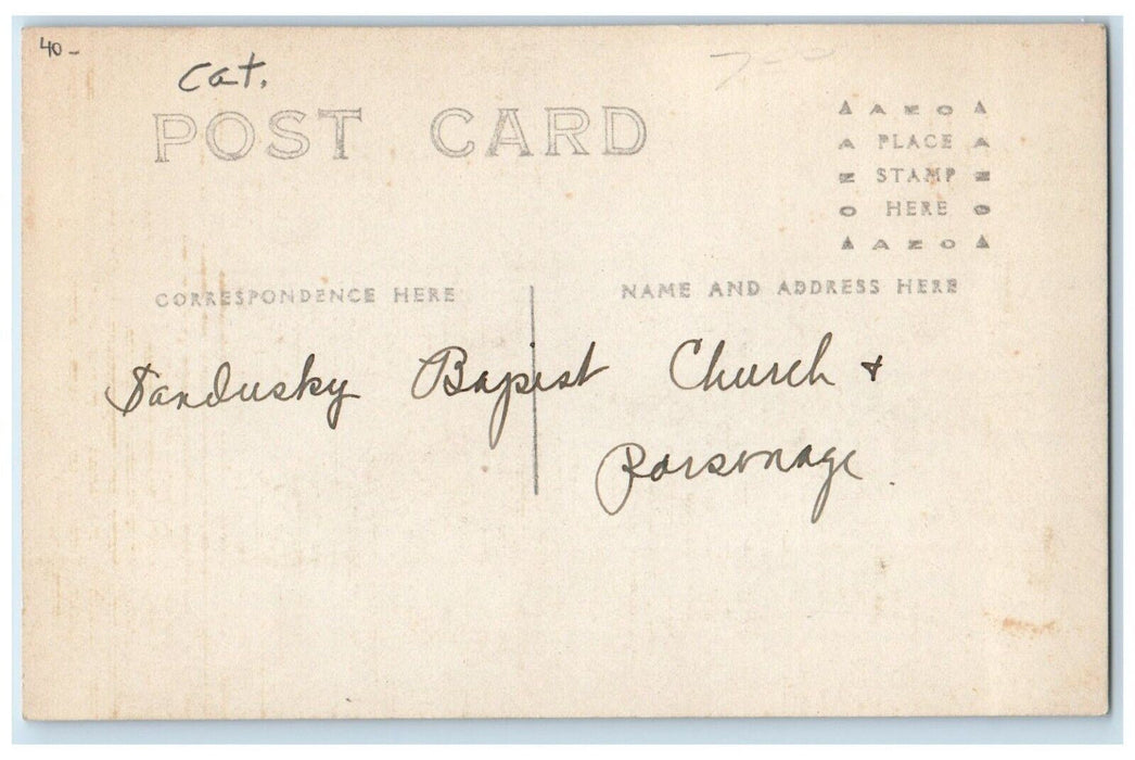 c1910's Baptist Church & Parsonage Sandusky NY, Cattaraugus RPPC Photo Postcard