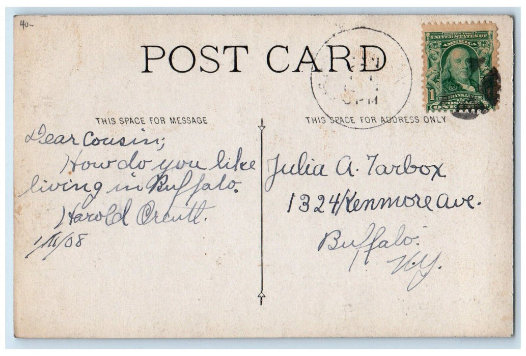 1911 M.E. Church South Dayton New York NY, Cattaraugus RPPC Photo Postcard