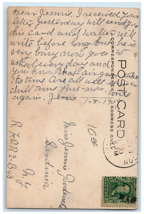 1909 A. Portion Of Pine St. South Dayton NY, Cattaraugus RPPC Photo Postcard