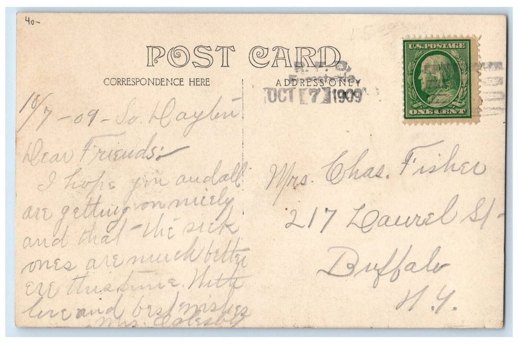 1909 Maple Street South Dayton New York NY, Cattaraugus RPPC Photo Postcard