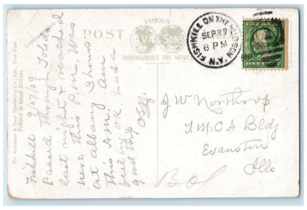 1909 Steamer "Emeline" at West Point Hudson River New York NY Postcard