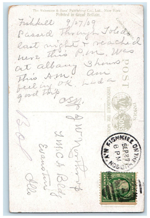 1909 Steamer "Emeline" at West Point Hudson River New York NY Postcard
