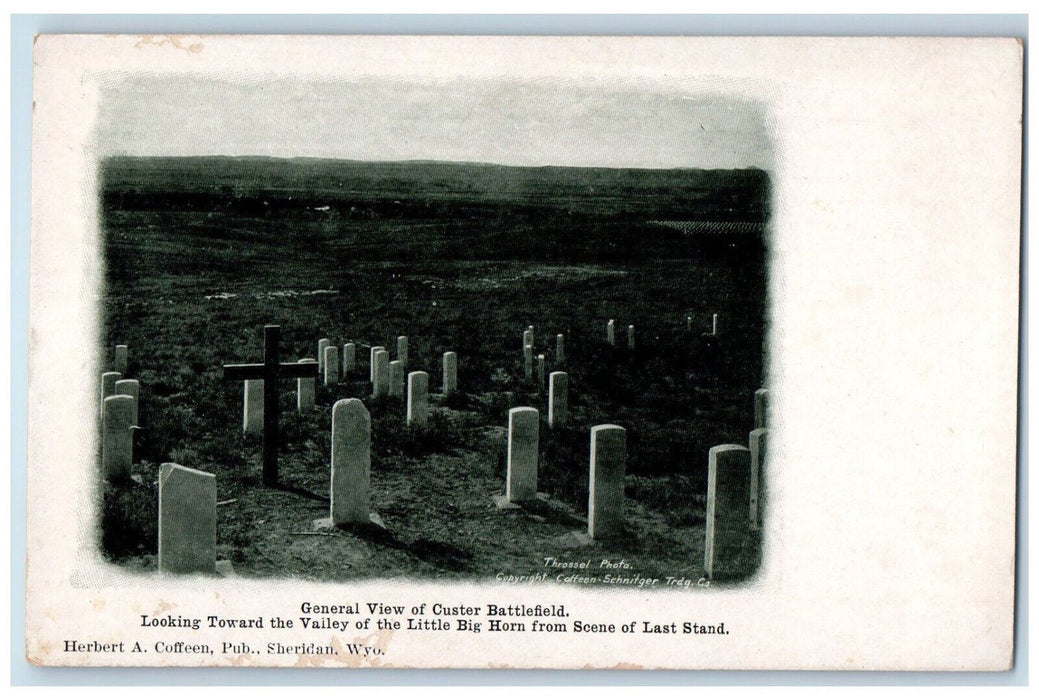 c1910 Little Big Horn General View of Custer Battlefield Montana MT Postcard
