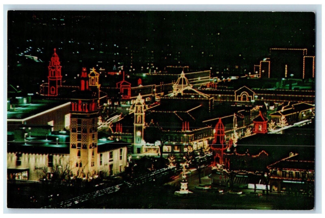 c1960 Night View Giralda Tower Kansas City Missouri MO Vintage Antique Postcard