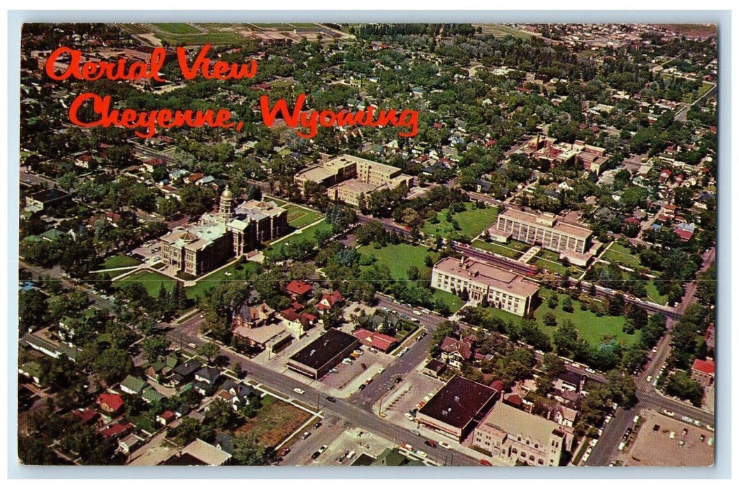 1960 Aerial View Wyoming State Capitol Cheyenne Wyoming WO Antique Postcard