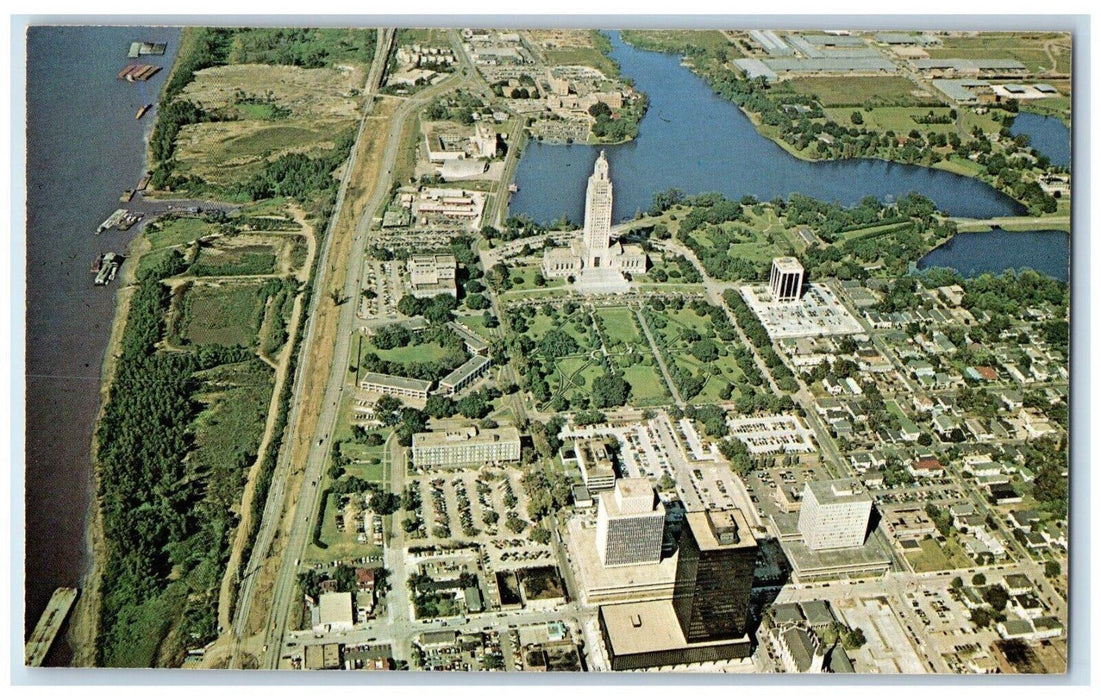 1960 Louisiana Capitol Environs Mississippi River Baton Rouge Louisiana Postcard