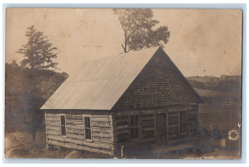 1907 Cabin House West Valley NY, Cattaraugus RPPC Photo Posted Antique Postcard