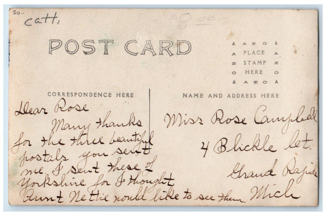c1910's Hotel View Dirt Road Yorkshire NY, Cattaraugus RPPC Photo Postcard