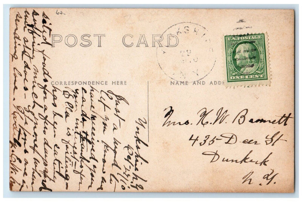 1910 Street Scene Yorkshire New York NY, Cattaraugus RPPC Photo Antique Postcard