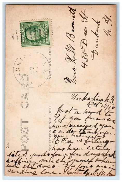 1910 Street Scene Yorkshire New York NY, Cattaraugus RPPC Photo Antique Postcard