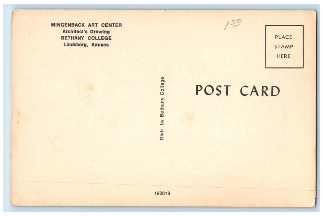 c1960 Mingenback Art Center Bethany College Lindsborg Kansas KS Antique Postcard