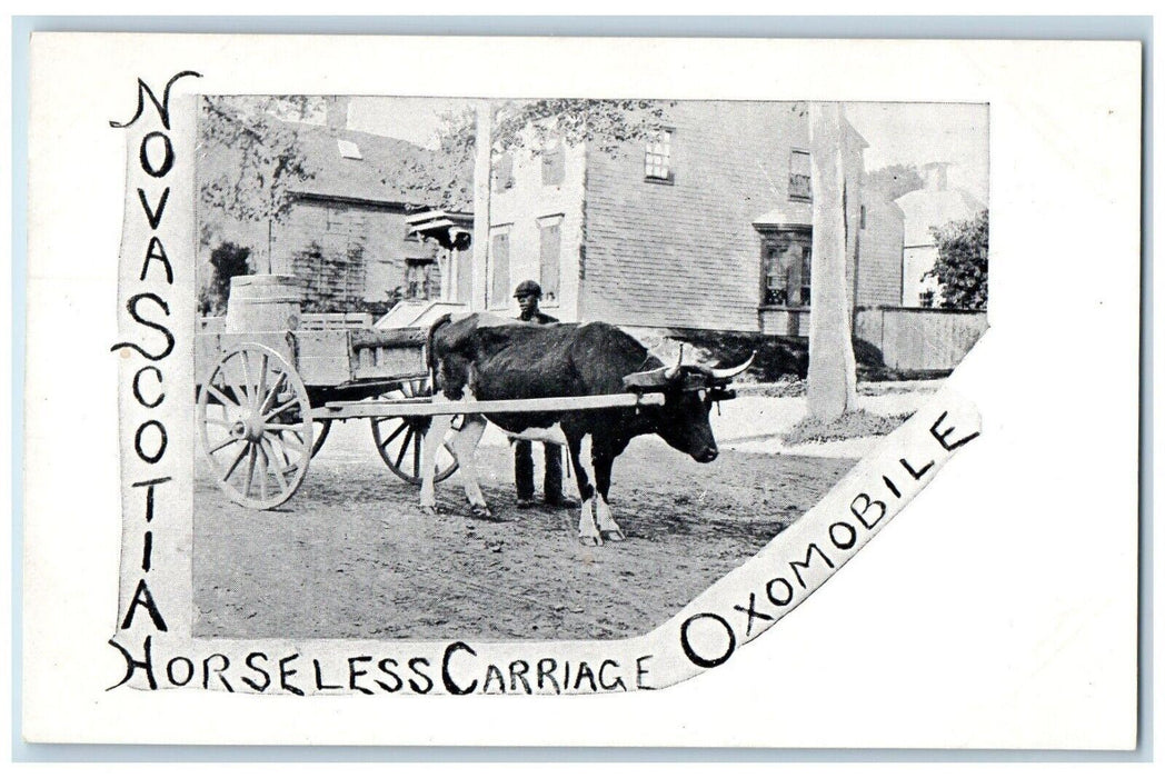 c1900's Horeless Carriage Oxomobile Nova Scotia Canada Unposted Antique Postcard