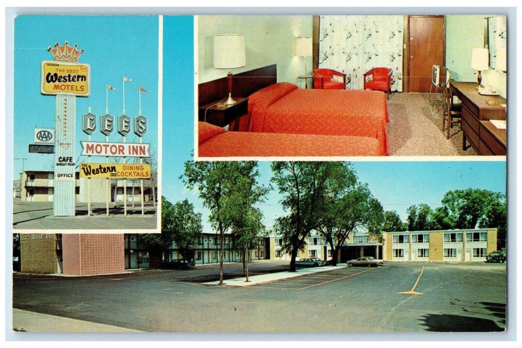 c1960 Lee's Motor Inn Multi-View Chamberlain South Dakota SD Vintage Postcard