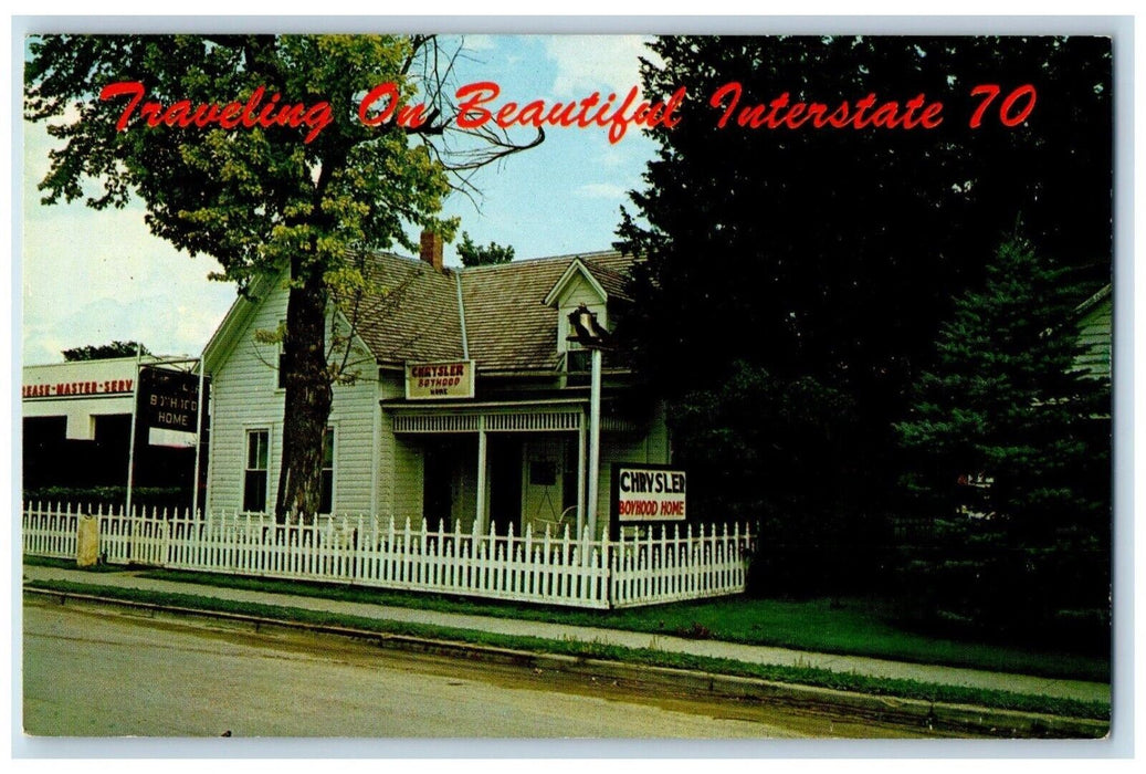 Traveling On Beautiful Interstate 70 The Boyhood Home Ellis Kansas KS Postcard