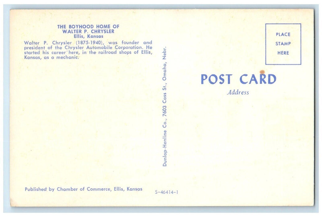 Traveling On Beautiful Interstate 70 The Boyhood Home Ellis Kansas KS Postcard