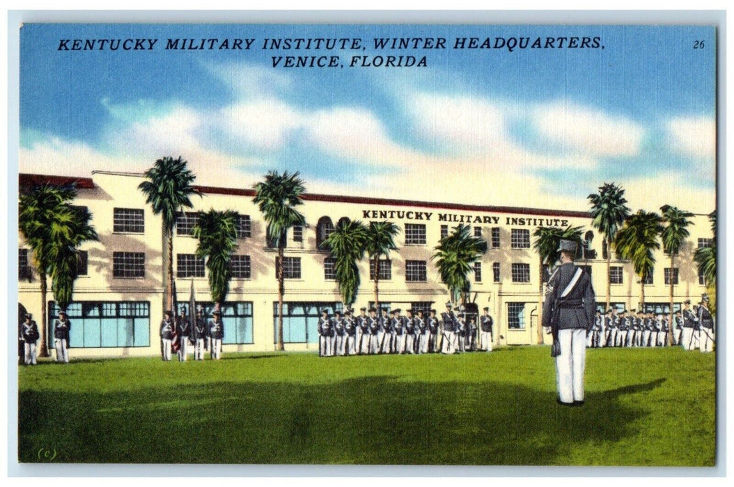 Kentucky Military Soldier Institute Winter Headquarters Venice FL Postcard