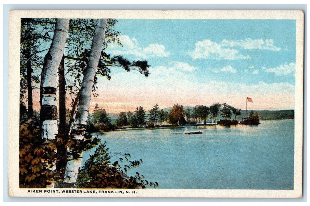 c1930's Aiken Point Webster Lake Franklin New Hampshire NH Vintage Postcard