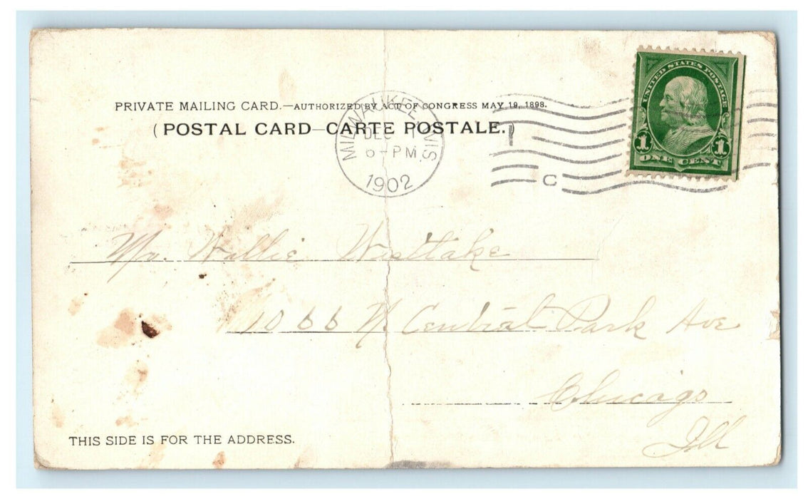 1901 BPO Elks Club Reunion West Water St. Milwaukee WI Advertising PMC Postcard