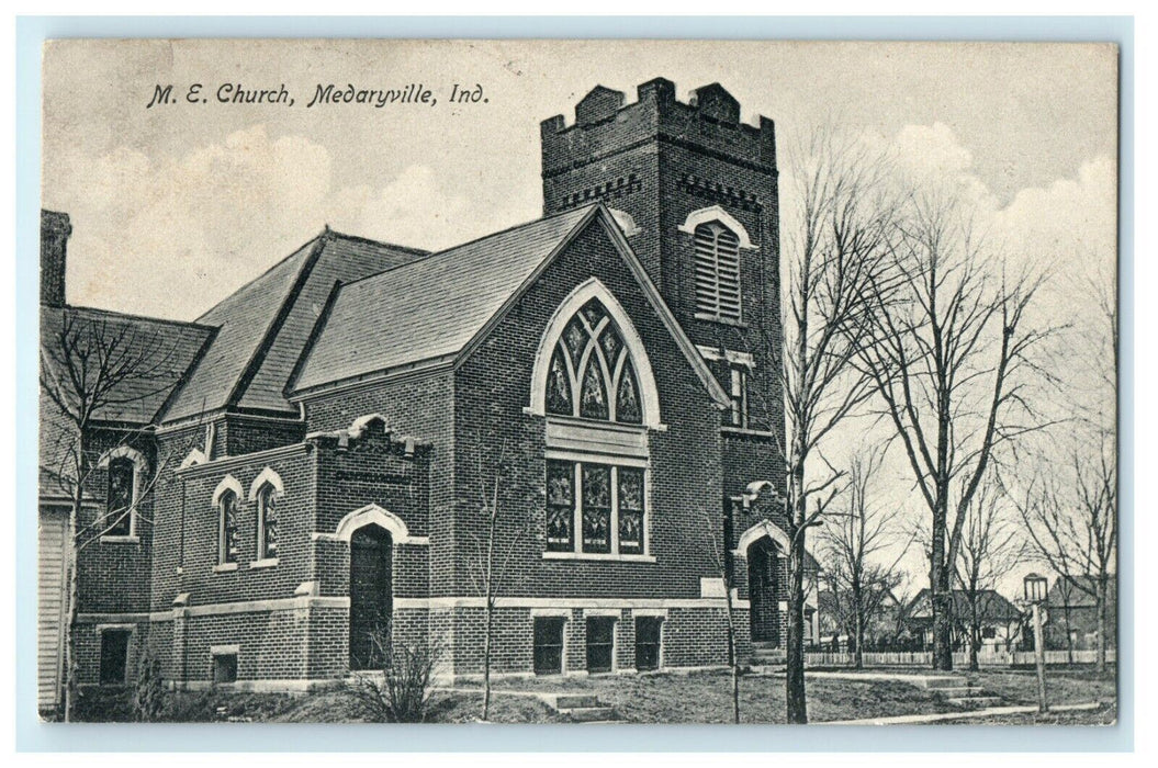1910 Methodist Episcopal Church, Medaryville, Indiana IN Postcard