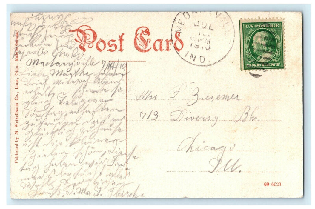 1910 Methodist Episcopal Church, Medaryville, Indiana IN Postcard