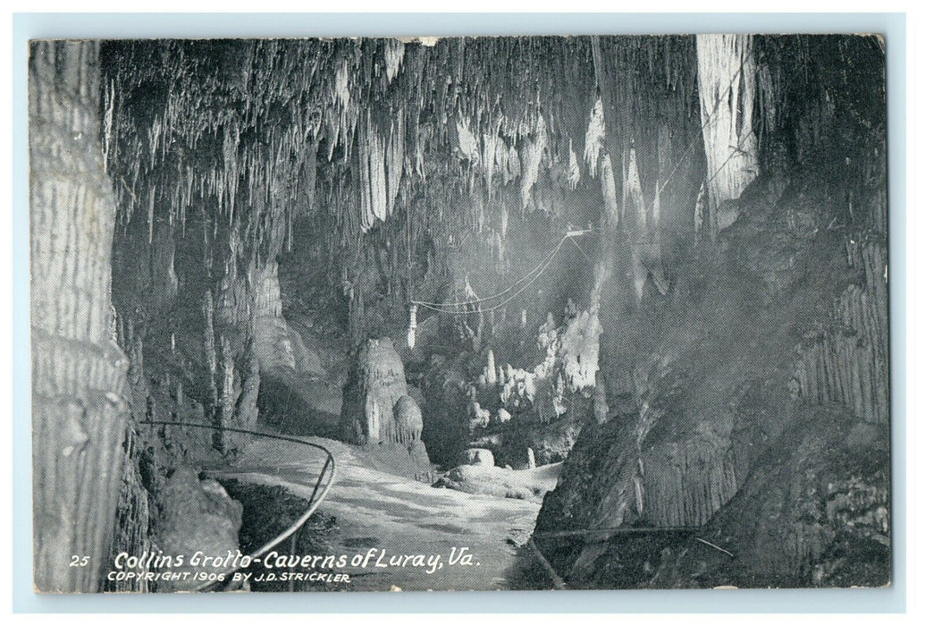 1912 Collins Grotto - Caverns of Luray Virginia V.A. Antique Postcard