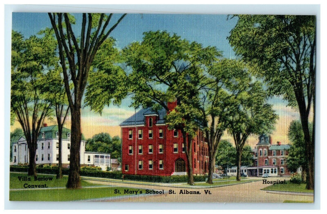 1922 St. Mary's School, St Albans, Vermont VT Antique Unposted Postcard