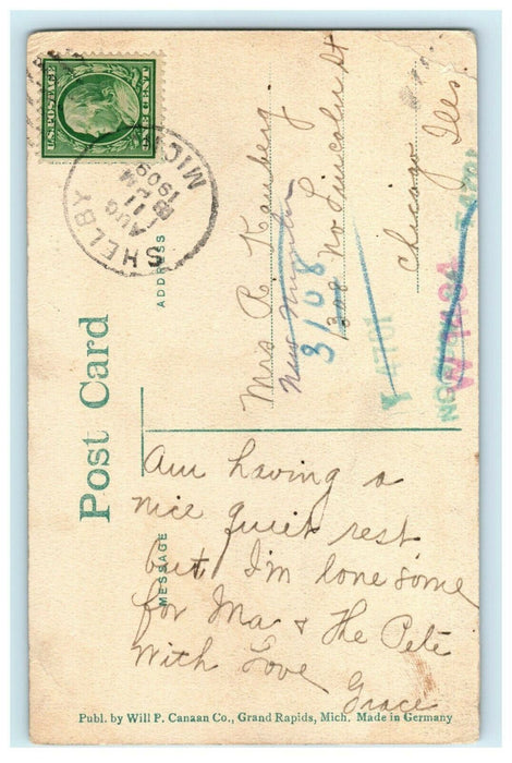 1909 Green Point, Stony Lake, Michigan MI Antique Postcard