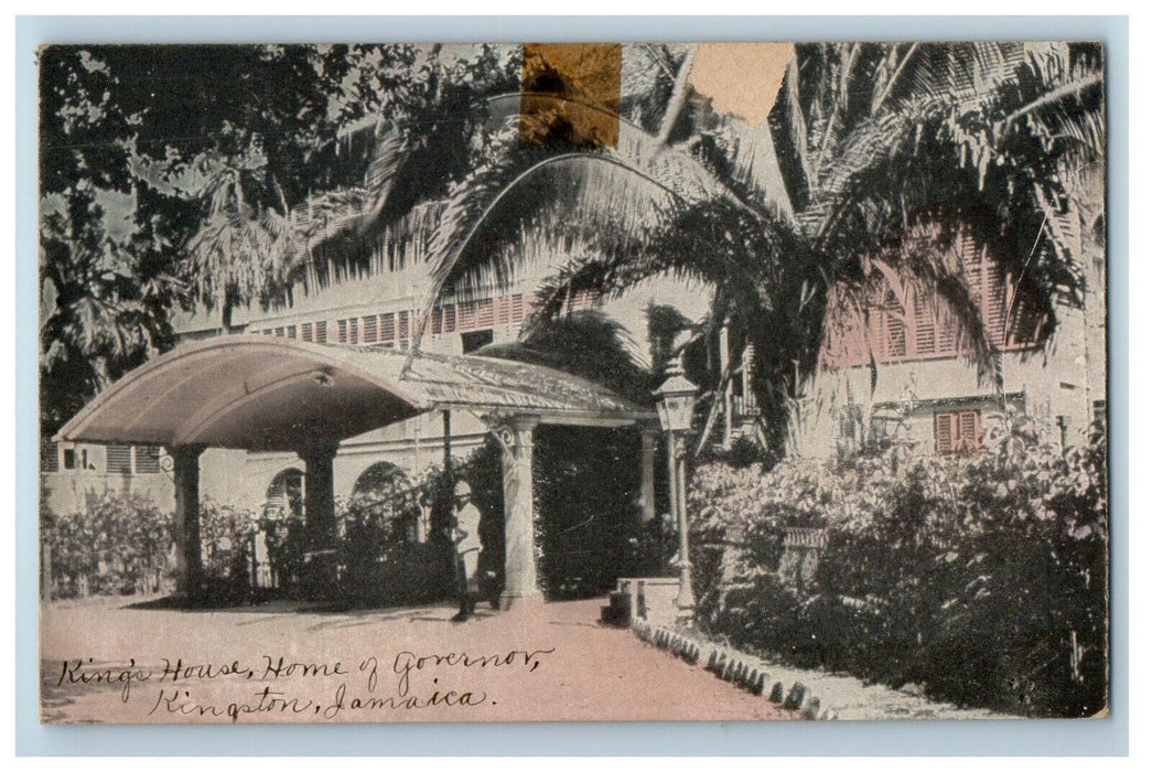 c1910s King's House Home of Governor, Kingston Jamaica Posted Postcard