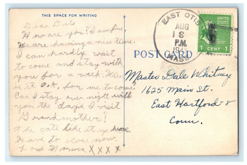1914 I'll Be Doggone Glad To See You Dog House Bone Greetings East Otis Postcard