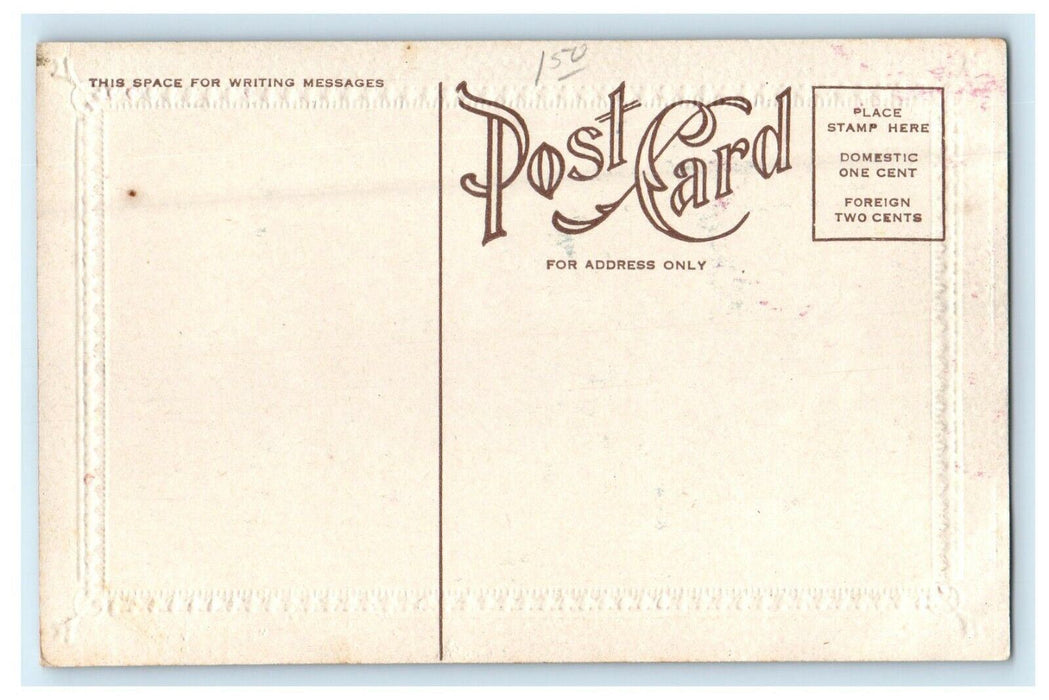 c1910's Little Girl Sitting In Stool Chair Dog At Her Feet In Disgrace Postcard