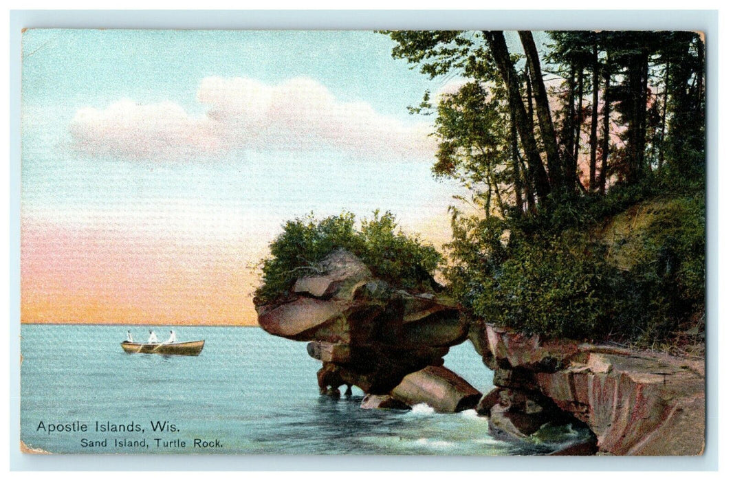 Apostle Islands Wisconsin Sand Island Turtle Rock WI Divided Back Postcard