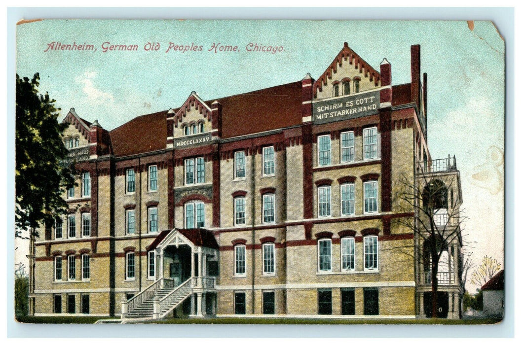 1910 Altenheim, German Old Peoples Home, Chicago Illinois IL Postcard