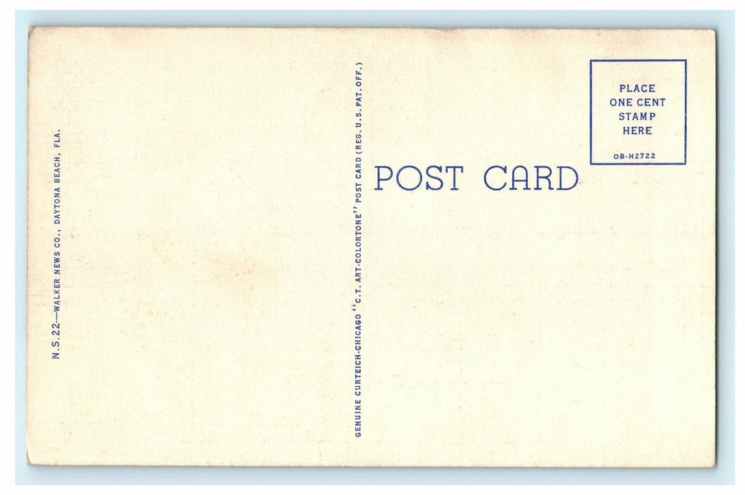 1940 Library and Art Center, New Smyrna Beach, Florida FL Postcard