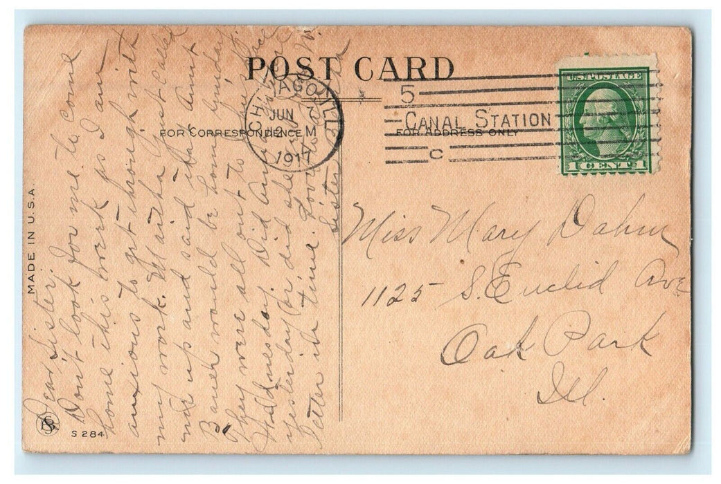 1917 Dog Puppy Waiting "Will You Keep Me Waiting Forever" Antique Postcard