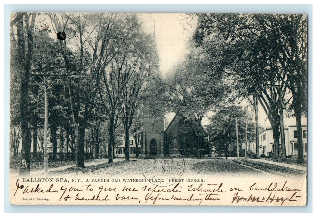 1905 Old Watering Place, Christ Church, Ballston Spa New York NY Tuck Postcard