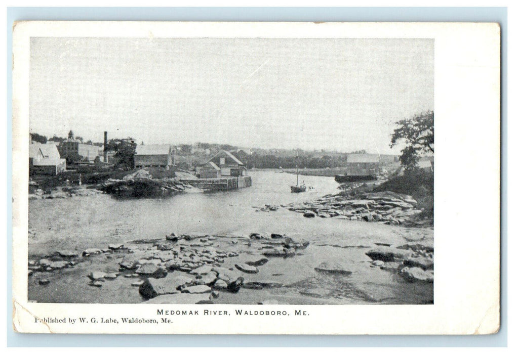 c1905s Medomak River, Waldoboro Maine ME Unposted Antique Postcard