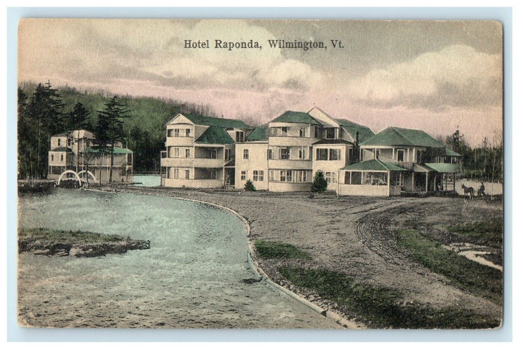 1914 View Of Hotel Raponda House Waterfront Wilmington Vermont VT Postcard