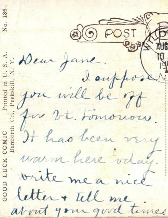 1939 Scottie Dogs Horseshoe White Heather Is For Luck Signed Bamforth Postcard