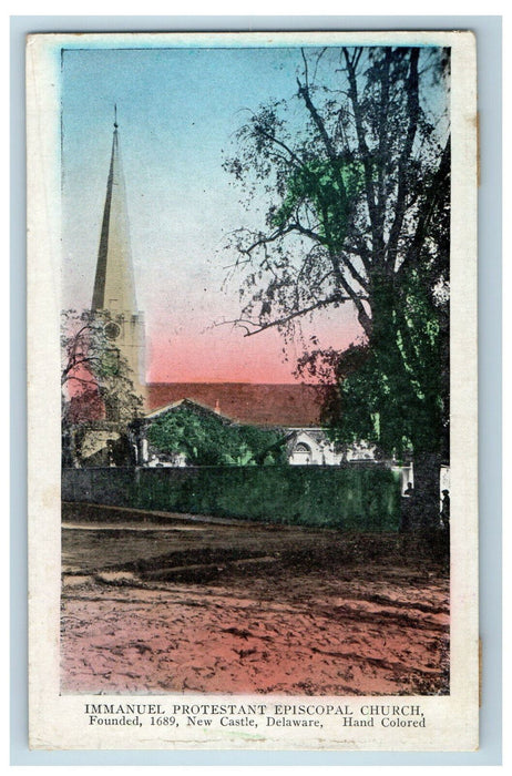 c1910s Immanuel Protestant Episcopal church, New Castle Delaware DE Postcard