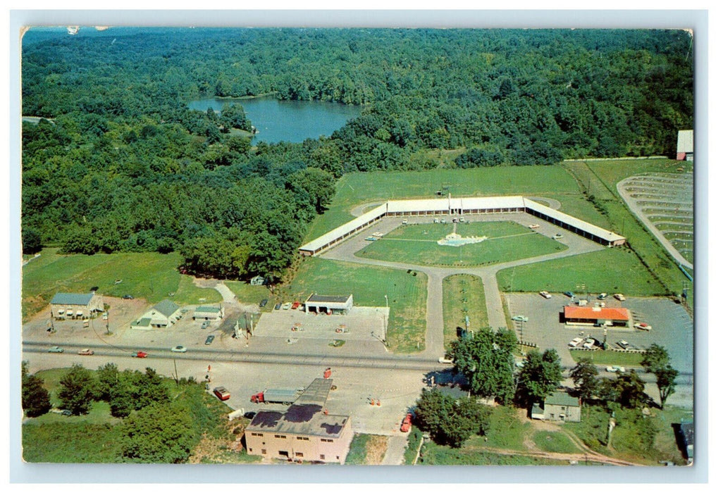 c1960s Aerial View Kentucky Terrace Motel Inc. Henderson Kentucky KY Postcard