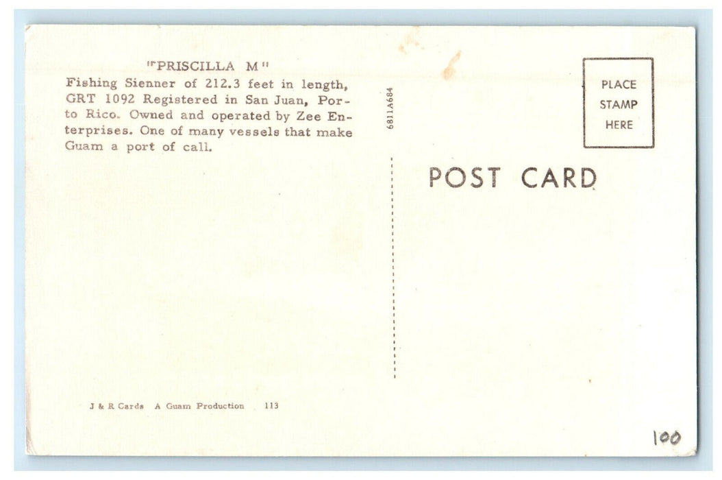 Priscilla M GRT 1092 San Juan Puerto Rico Foreign Unposted Postcard