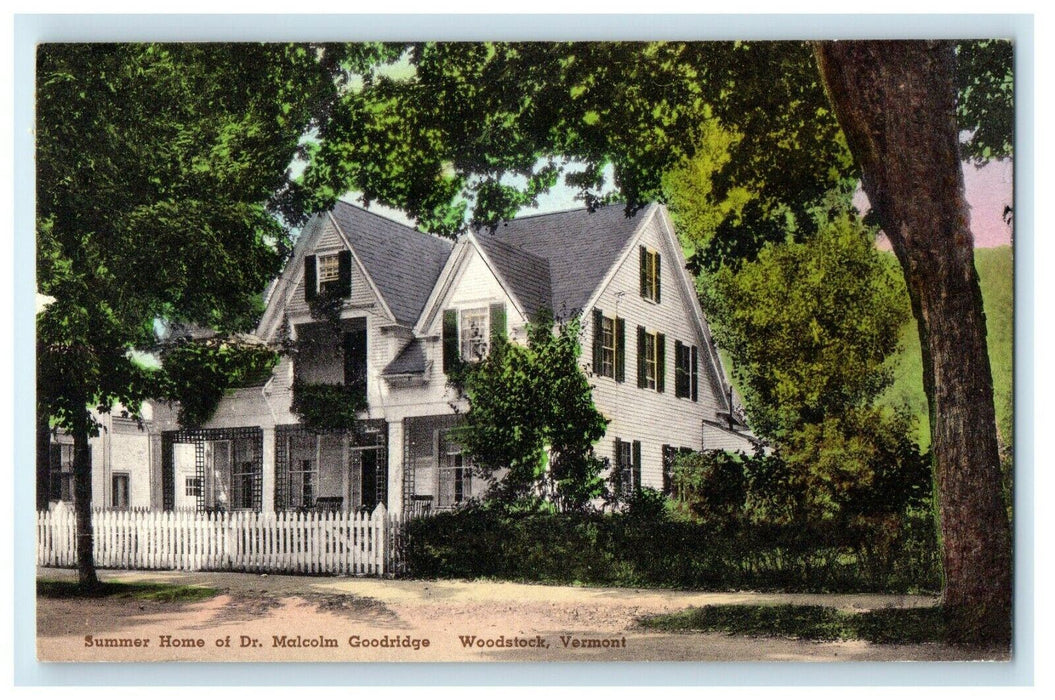 1947 Summer Home Of Dr. Malcolm Goodridge Woodstock Vermont VT Postcard