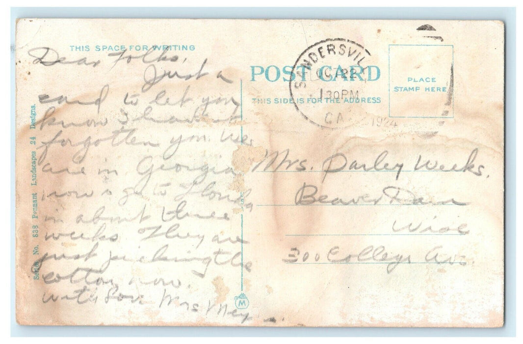 1910 Greetings From Hot Springs North Carolina NC Pennant Postcard