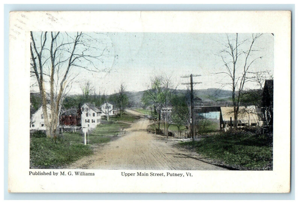 1914 Upper Main Street, Putney Vermont VT Antique Posted Postcard