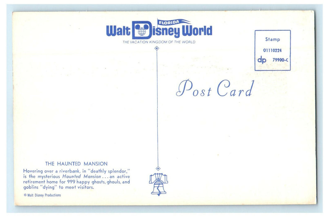 c1960's The Haunted Mansion Walt Disney World Florida Unposted Postcard