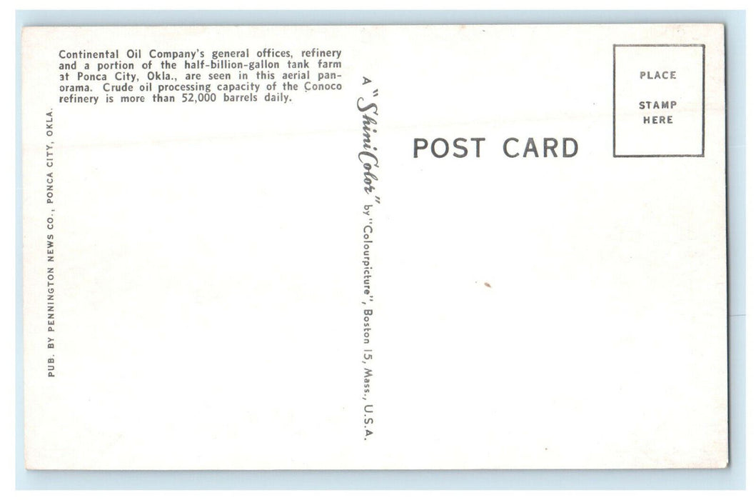 Aerial Panorama Continental Oil Companys Offices Ponca City Oklahoma OK Postcard