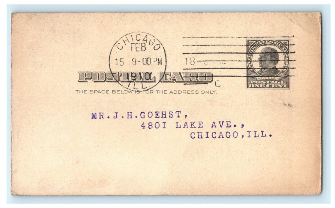 1910 Kenwood Club Masque Ball Advertising Chicago Illinois IL Goehst Postcard