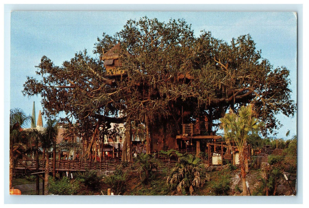1972 Swiss Family Island Treehouse Jacksonville Florida FL Unposted Postcard