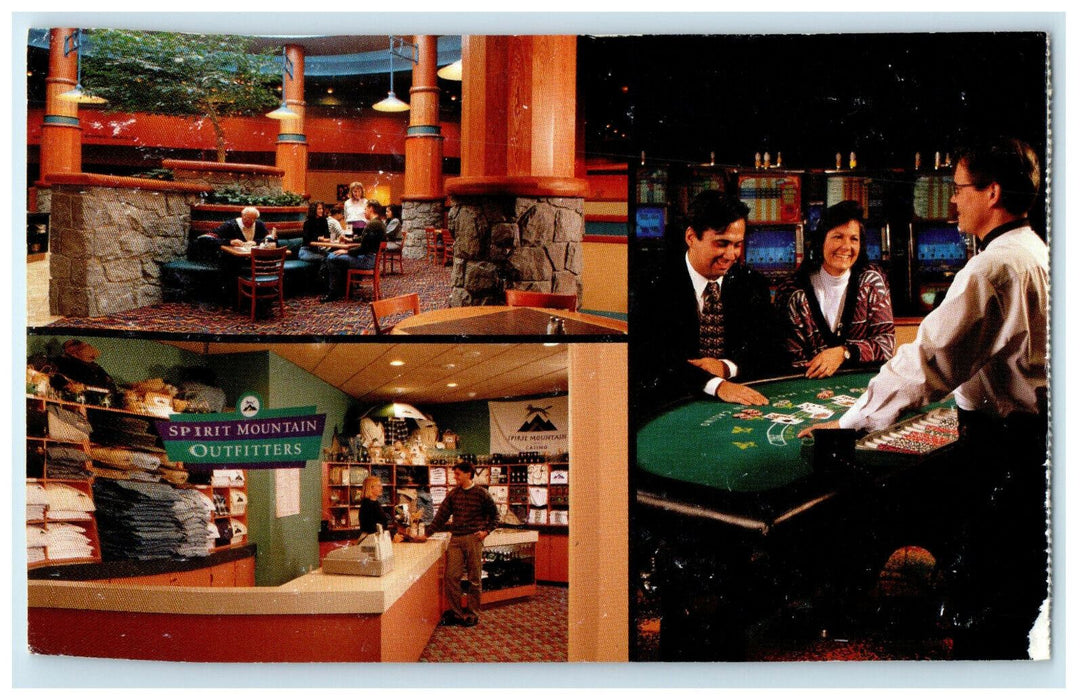 Coyote's Buffet and Blackjack Table Spirit Mountain Casino Oregon OR Postcard